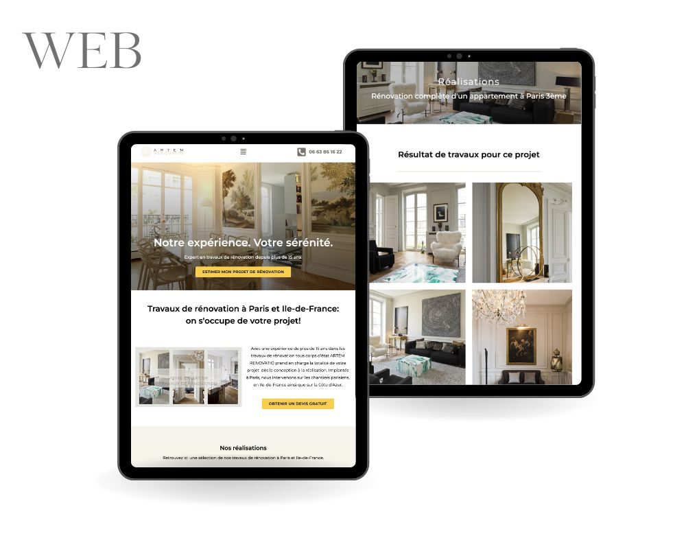 ARTEM RENOVATIO / Refonte d'un site vitrine